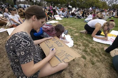 Pro-abortion rights march in San Diego Stock Photos