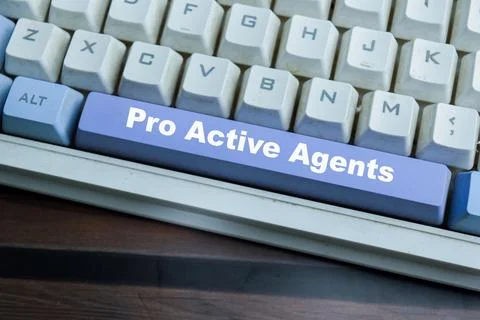 Pro active agents on the button keyboard. Stock Photos