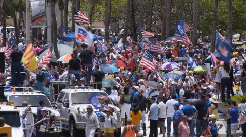 Pro-american flag activity march 2 Stock Footage 40466356