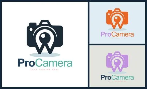 Pro Camera letter w studio logo design template for brand or company and other Stock Illustration