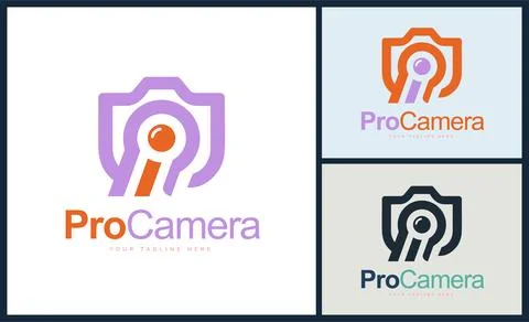 Pro Camera studio logo design template for brand or company and other Stock Illustration