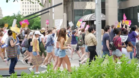 Pro Choice march and rally in downtown St. Louis Stock Footage 222656871
