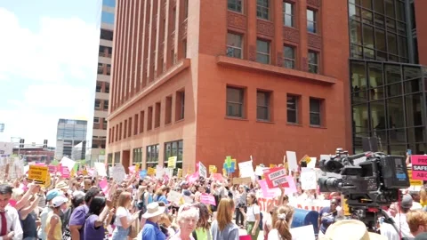 Pro Choice march and rally in downtown St. Louis Stock Footage 222656916