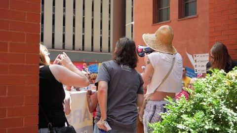 Pro Choice march and rally in downtown St. Louis Stock Footage 222657083