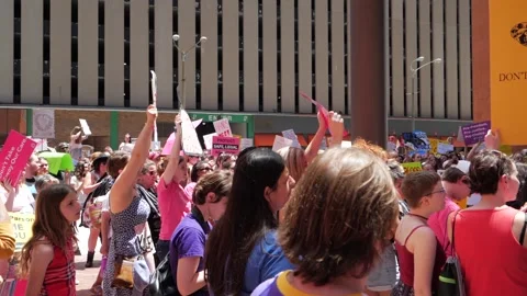 Pro Choice march and rally in downtown St. Louis Stock Footage 222657324