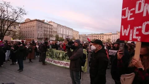Pro-choice protest after the death of young woman Stock Footage 164760706