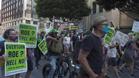 Pro-Choice Protester March And Chant For Abortion Rights Stock Footage 198648360