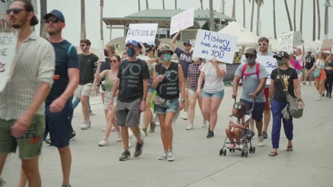 Pro-Choice Protester March With Signs and Chant Stock Footage 201318521