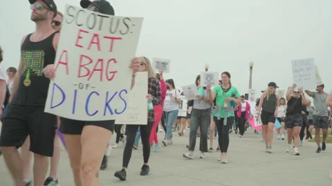 Pro-Choice Protester With Sign 스톡 동영상 220352425