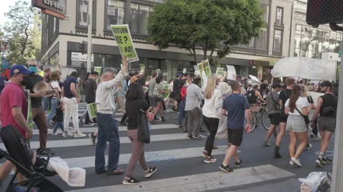 Pro-Choice Protesters March After Roe V Wade Was Overturned Stock Footage 220352720