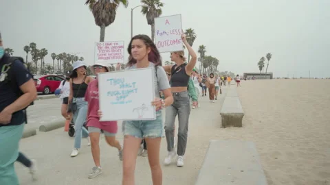 Pro-Choice Protesters March And Chant "My Body, My Choice!" Stock Footage 199194688