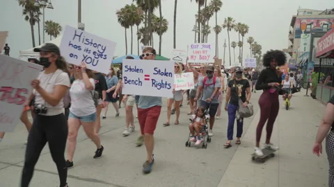 Pro-choice Protesters March And Chant "We Won't Go Back" 스톡 동영상 199559748
