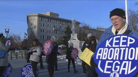 Pro-Choice rally at U.S. Supreme Court Stock Footage 1064944