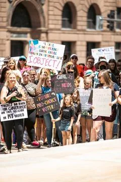 Pro-Choice Roe v. Wade Rally in Omaha Nebraska Stock Photos