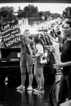 Pro-Choice Roe v. Wade Rally in Omaha Nebraska Stock Photos