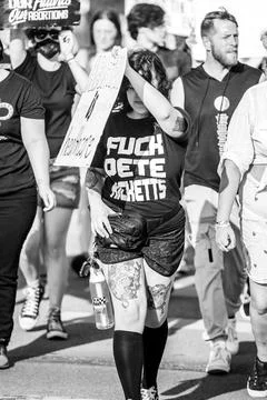 Pro-Choice Roe v. Wade Rally in Omaha Nebraska Stock Photos