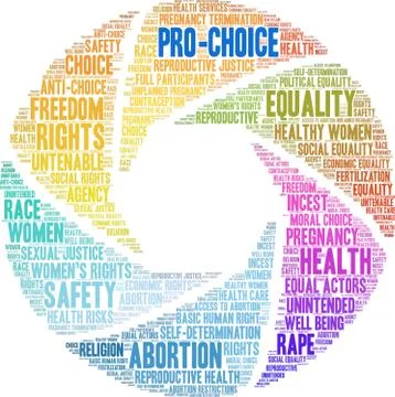 Pro-Choice Word Cloud Stock Illustration