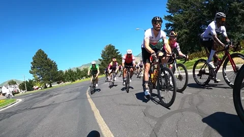 Pro Cyclist Hits Pothole Directly, Salt Lake City, Utah, USA - 17 Jul 2023 Stock Footage 247457193