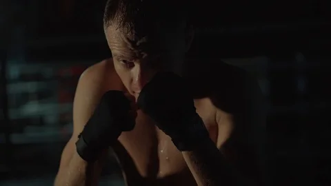 Pro fighter training and exercising. Stock Footage 98744231