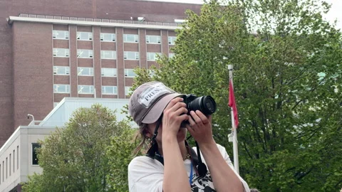 Pro-Gaza student protests inside Columbia University Campus, NYC, April, 29 2024 Stock Footage 274370914