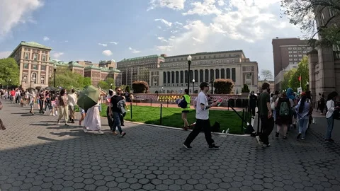 Pro-Gaza student protests inside Columbia University Campus, NYC, April, 29 2024 Video stock 274574367