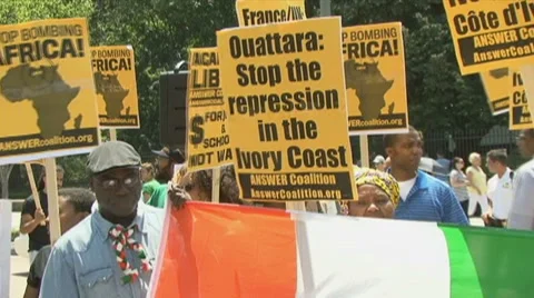 Pro-Gbagbo protest Stock Footage 7747621
