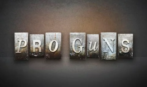 Pro guns letterpress Stock Illustration