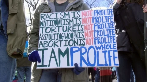 Pro-life sign Stock Footage 125868076