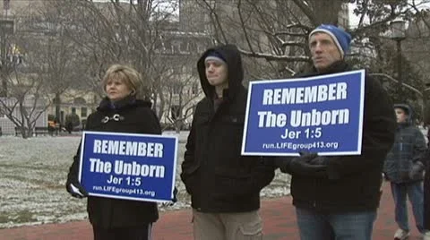 Pro-life supporters Stock Footage 10716904