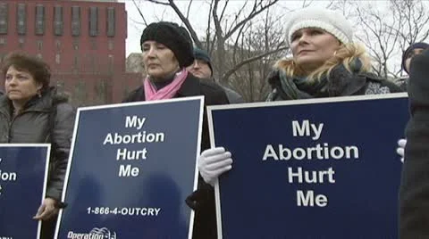 Pro-life supporters Stock Footage 10716929