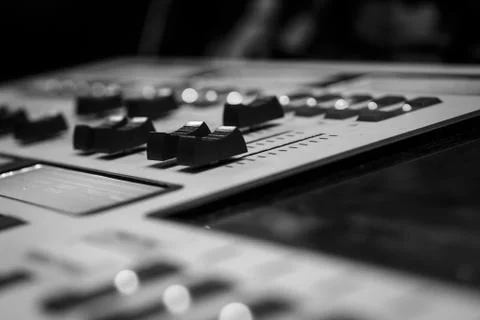 Pro Lighting Designers Programming Console, Desk Stock Photos