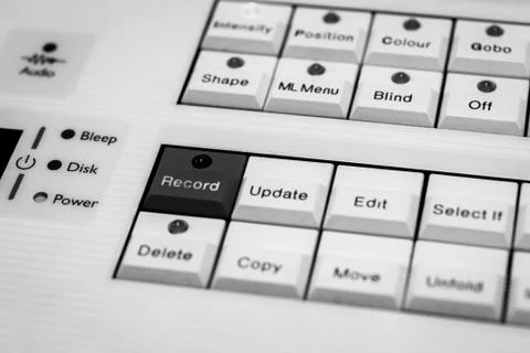 Pro Lighting Designers Programming Console, Desk Stock Photos