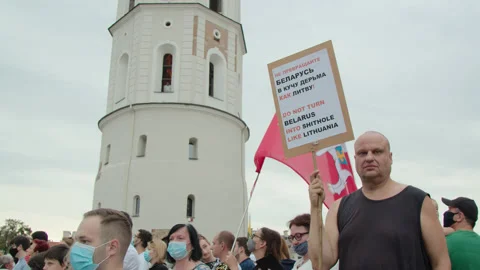 Pro Lukashenko regime supporter 動画素材 138023982