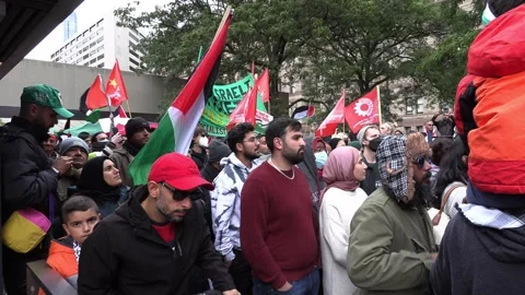 Pro Palestine and Hamas demonstration in... | Stock Video | Pond5