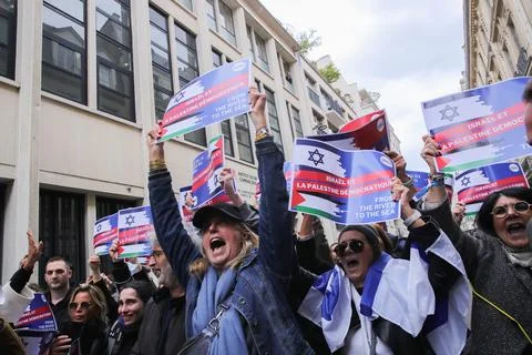 Pro-Palestine protests at Paris Sciences Po School, France - 26 Apr 2024 Stock Photos