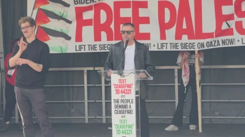 Pro-Palestinian Demonstration featuring Macklemore Video stock 255006708