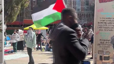 Pro-Palestinian protests sweep US colleges, US, US - 26 Apr 2024 Stock Footage 273764343