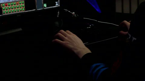 Pro Player Hands Keyboard and Mouse Stock Footage 52056716