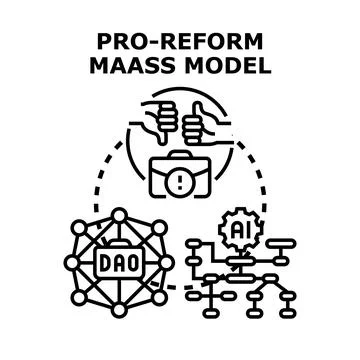 Pro reform maass model implementing decentralized artificial intelligence Illustrazione stock