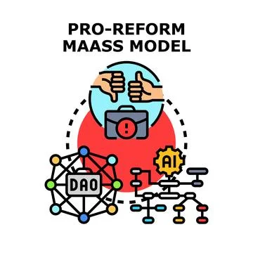 Pro reform maass model implementing decentralized artificial intelligence Illustrazione stock