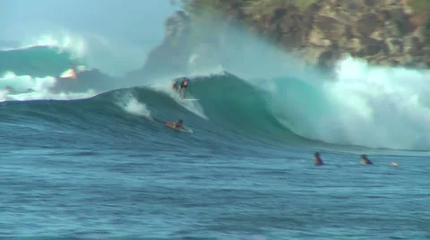 Pro Surfer 10, Honolua Bay  Stock Footage 1077913