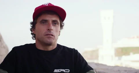 Pro surfer Sergio Cosme talking about his passion for surfing Video stock 156271693