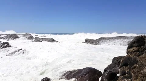 Pro Surfers at Snapper Rocks,Australia during Cyclone Winston swell Ungraded log Stock Footage 61769788