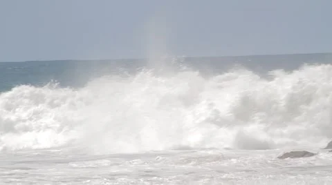 Pro Surfers at Snapper Rocks,Australia during Cyclone Winston swell Ungraded log Stock Footage 61838323