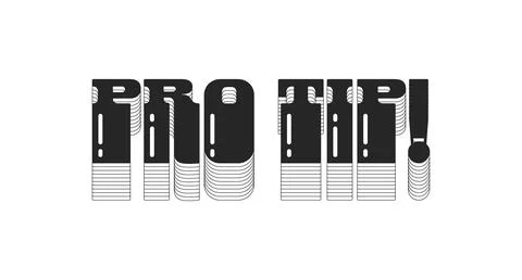 Pro tip bold black viral internet slang typography Stock Illustration
