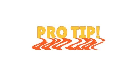 Pro tip bold internet slang with wavy orange shadow Stock Illustration