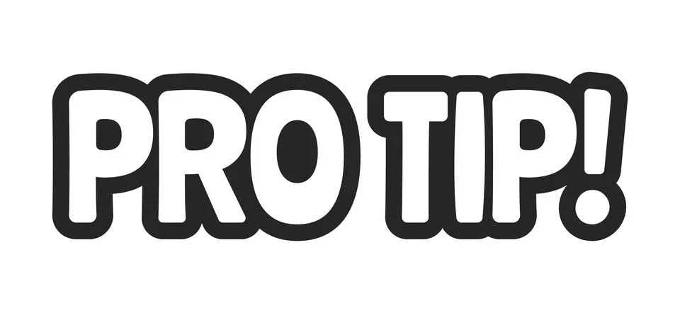 Pro tip bold outline call to action sticker Stock Illustration
