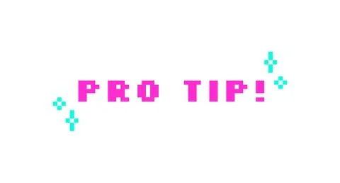 Pro tip pink pixel art social media slang word Stock Illustration