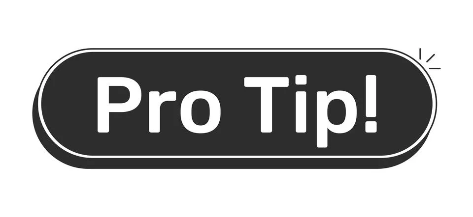 Pro tip rounded modern black UI element Stock Illustration