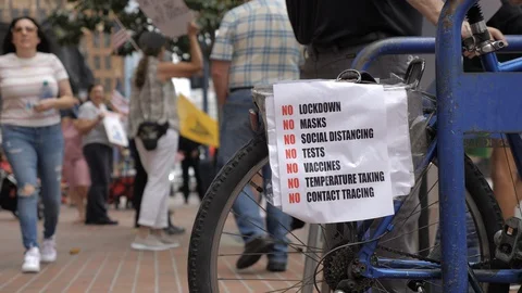 Pro Trump Protest During Lockdown - Tripod Shot 库存影片 130154603